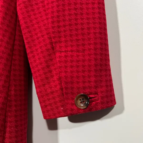 Cabi Celebration Coat in Red Micro Houndstooth Size S Blazer Jacket Style #3546 - Image 7