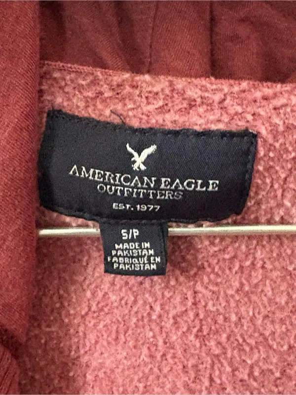 American Eagle Outfitters Dusty Rose Zip-Up Hoodie - Image 3