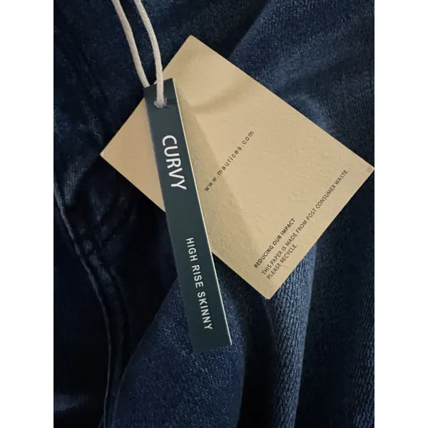 KanCan Curvy High Rise Skinny Denim Jeans 30x28 NEW Side Slit Hem Stretch - Image 10