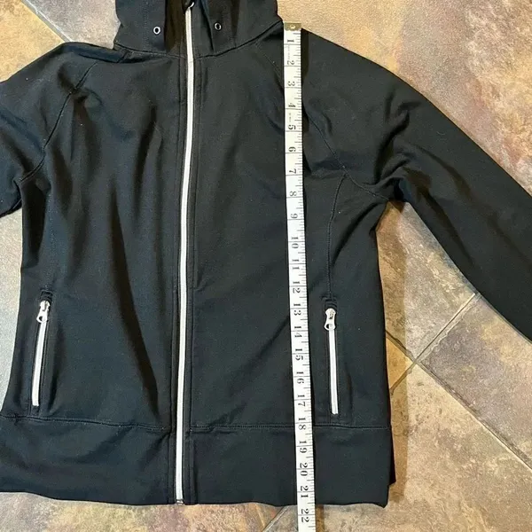 Lands End Women’s Black Hoodie Jacket Full Zip Up Small - Image 3