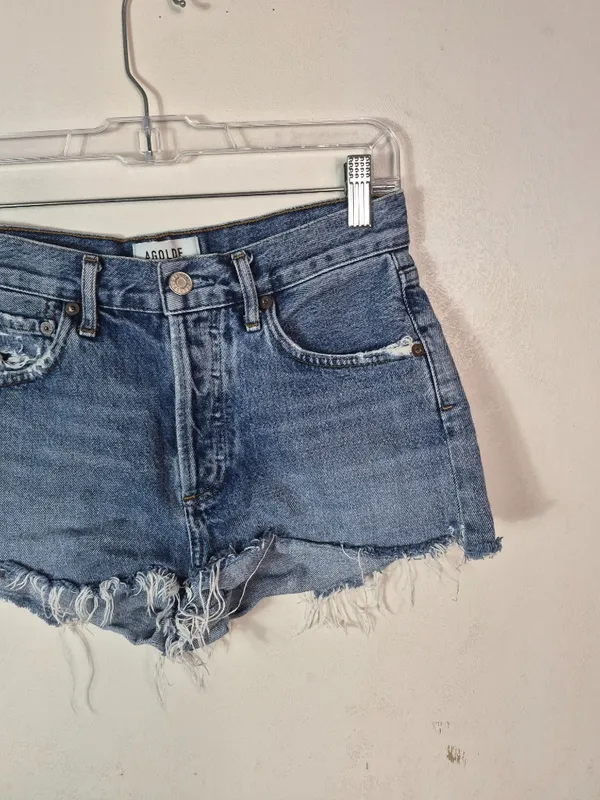 Agolde Parker Jean Shorts Button Fly 24 - Image 3