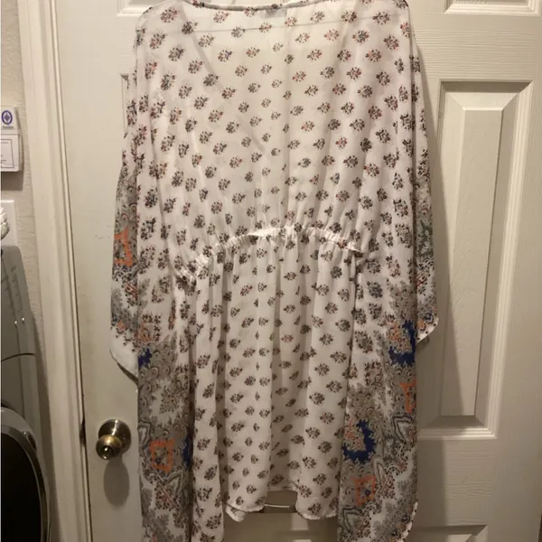 EARTHBOUND Bohemian Floral Blouse - White and Orange - Image 4