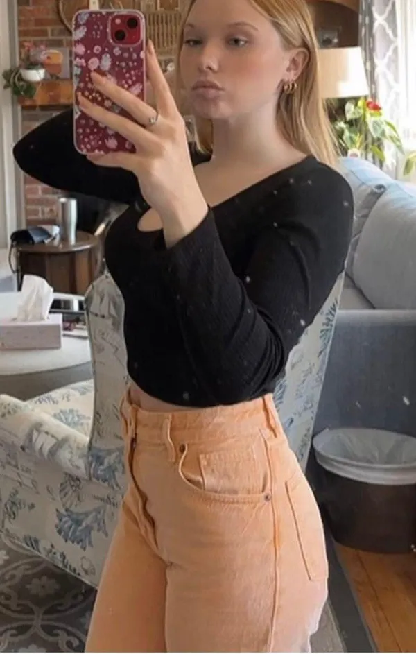 ZARA orange  mom jeans - Image 4