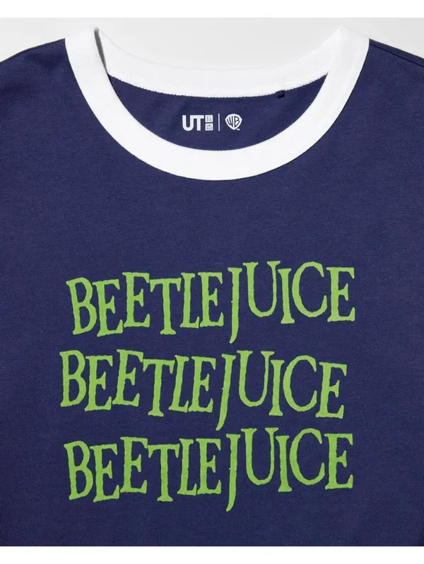 Uniqlo Beetlejuice WARNER BROS. MOVIES UT Graphic T-Shirt NWT Blue Green XL - Image 6