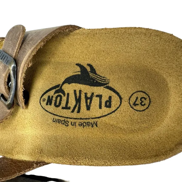 Plakton size 37 new in box Bombay sandals leather tan brown‎ - Image 6