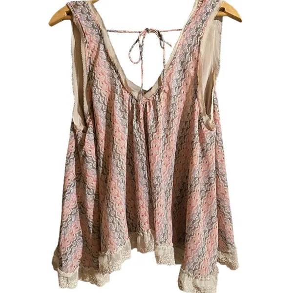 Free People Boho Trapeze Lace Top Size Large - Image 8
