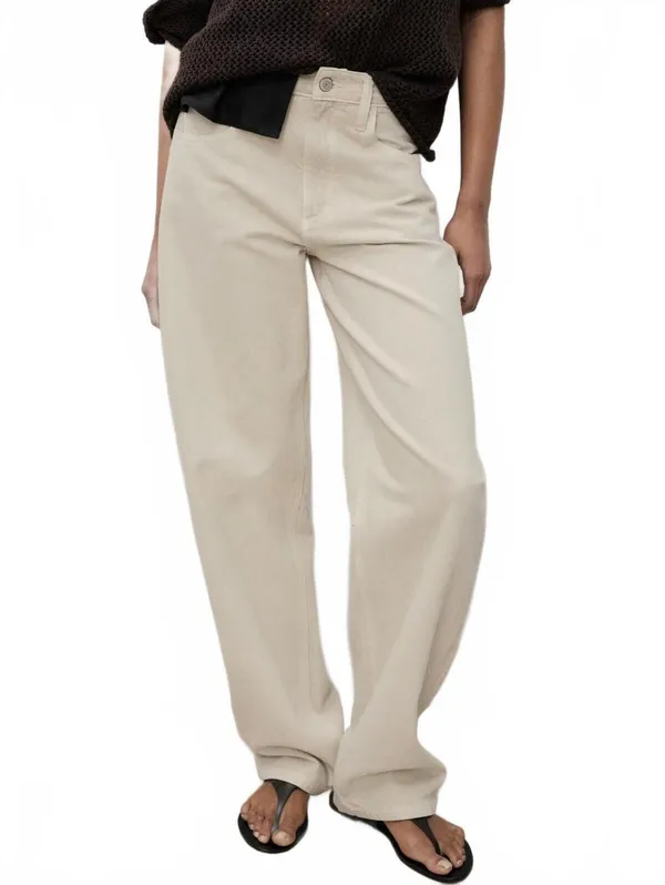 Mango High-Rise Balloon Jeans NWT Sand Size 0 EUR 32 - Image 3