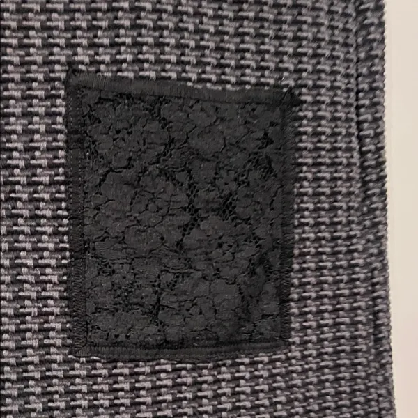 Anthropologie Black and‎ Gray Dress with Lace Accents medium - Image 4