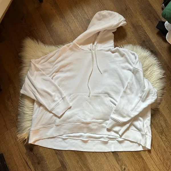 AERIE White Oversized Pullover Hoodie - Image 2