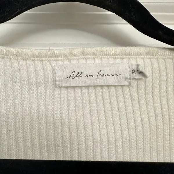 All in Favor Rib Bishop Sleeve Surplice Ribbed Sweater - Image 4