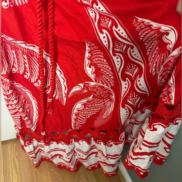 Farm Rio Red Majestic Coconut Tree Maxi Dress S - Image 4