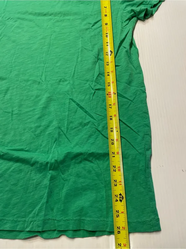 J Crew Vintage Cotton Kelly Green T Shirt Women Scoop Neck Short Sleeve Sz L - Image 5