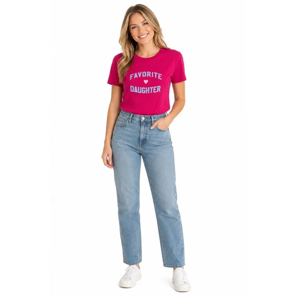 Favorite Daughter Womens Pink Graphic Tee Short Sleeve Crew Neck T-Shirt Medium - Image 9