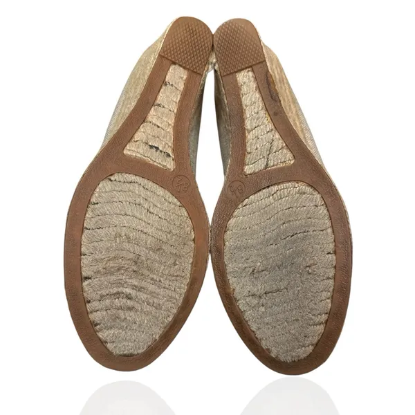 J. Crew Women's 8.5 Seville Espadrille Slip On Wedges Heels Gold Metallic Beachy - Image 9