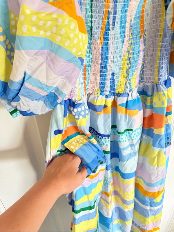 Jessie Zhao Landscape Smocked Cotton Dress - Image 5