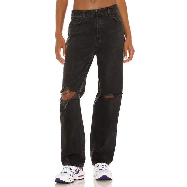 GRLFRND Amanda Mid Rise Loose Boyfriend Jeans Black Size 27 NWT - Image 5