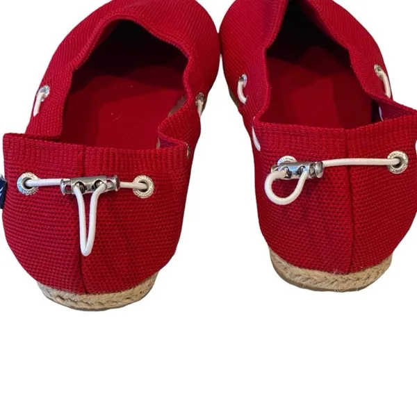 NWT Nautica Red Espadrilles Slip On Shoes Sandals Canvas 7 Flats Comfy - Image 2