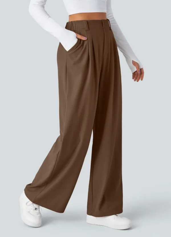 Halara Flex™ High Waisted Pocket Wide Leg Waffle Work Pants - Image 5