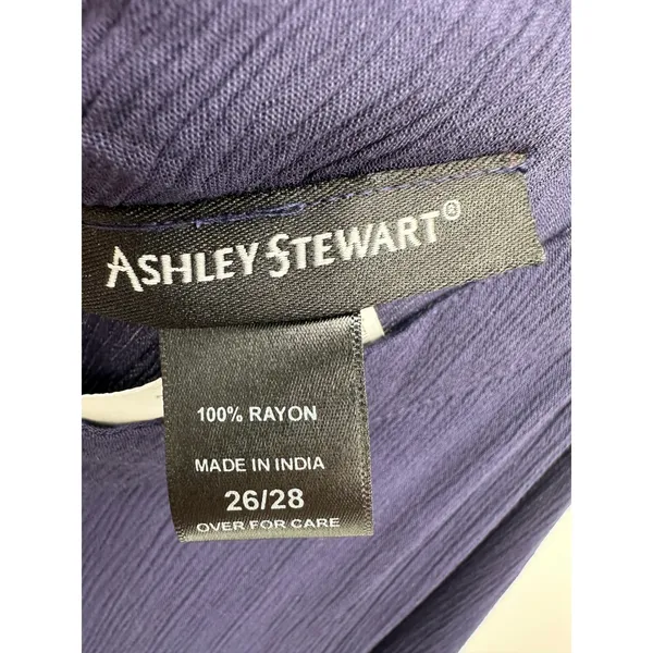 Ashley Stewart Navy Tie Strap‎ Maxi Dress Asymmetrical Hem Sz 4X Boho Resort - Image 6