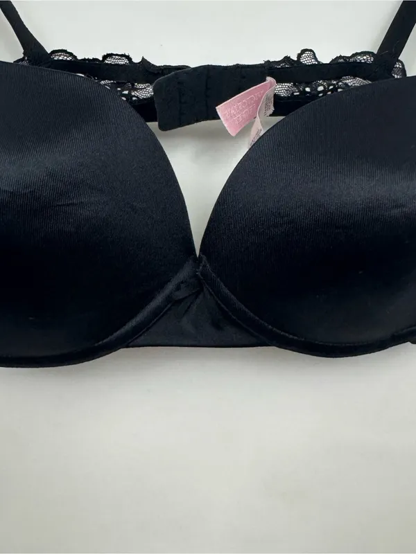 Victoria’s Secret Black Lace-Back Everyday T-Shirt Bra old school bra 34C - Image 2