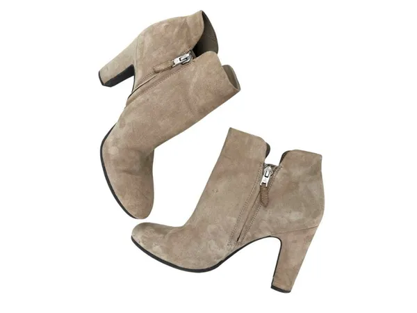 Sam Edelman Shelby Taupe Suede Heeled Ankle Booties Size 9 - Image 4