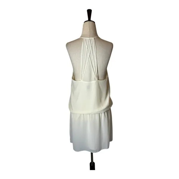 Haute Hippie Caitlyn Dress Women Medium Ivory‎ Mirage Strappy Back Micro Mini - Image 4