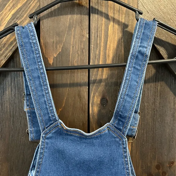 Johnny’s Mama Maternity Overalls Size Medium Blue - Image 5