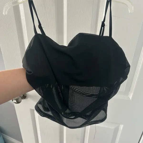 SHEIN Black Mesh Crop Top - Image 2