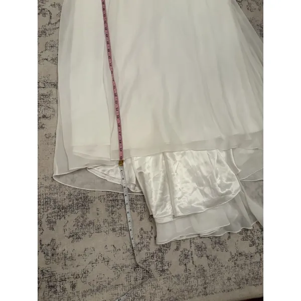 Lulus Forever Promised White Chiffon Embroidered Sequin Maxi Dress Size Medium - Image 8