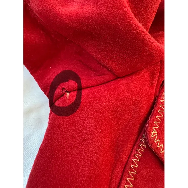 Vintage ‘70s Red Suede Button Front Collared Jacket Size XXS - Image 7
