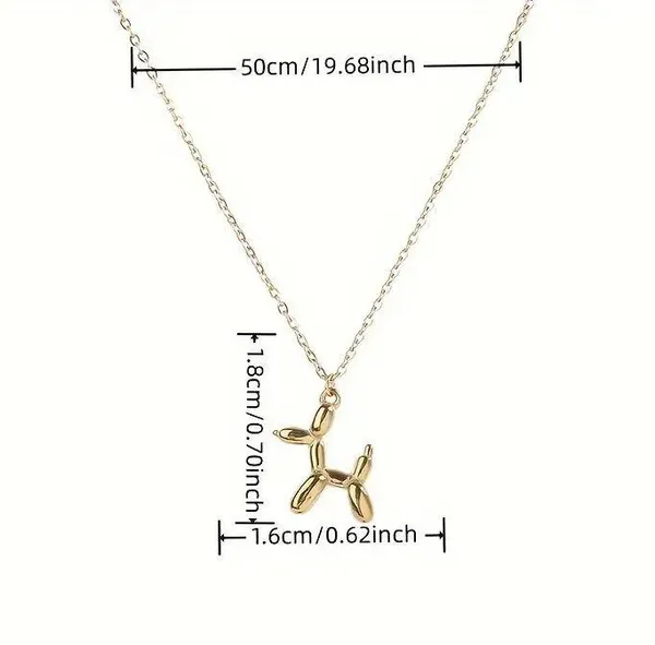 NEW balloon dog necklace, gold balloon dog, balloon dog jewelry, preppy jewelry - Image 3