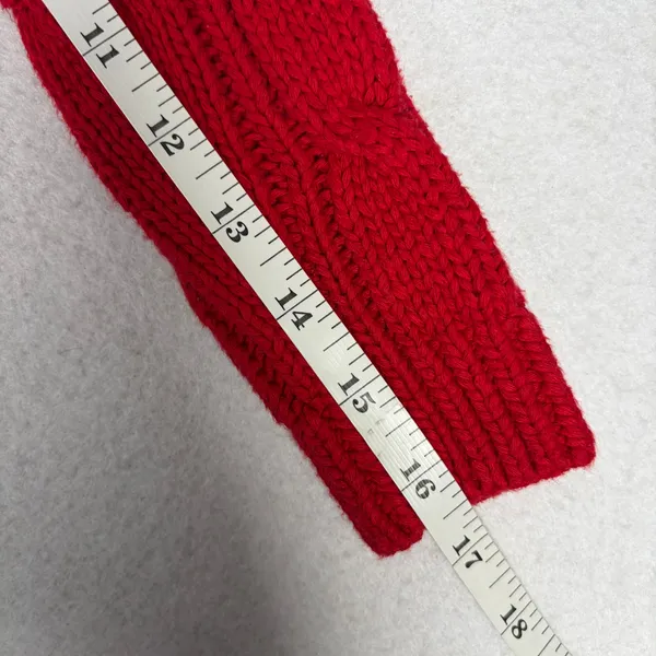 Abercrombie & Fitch Crop Cable Knit Sweater Women’s XS Red Cozy Cabincore Preppy - Image 7