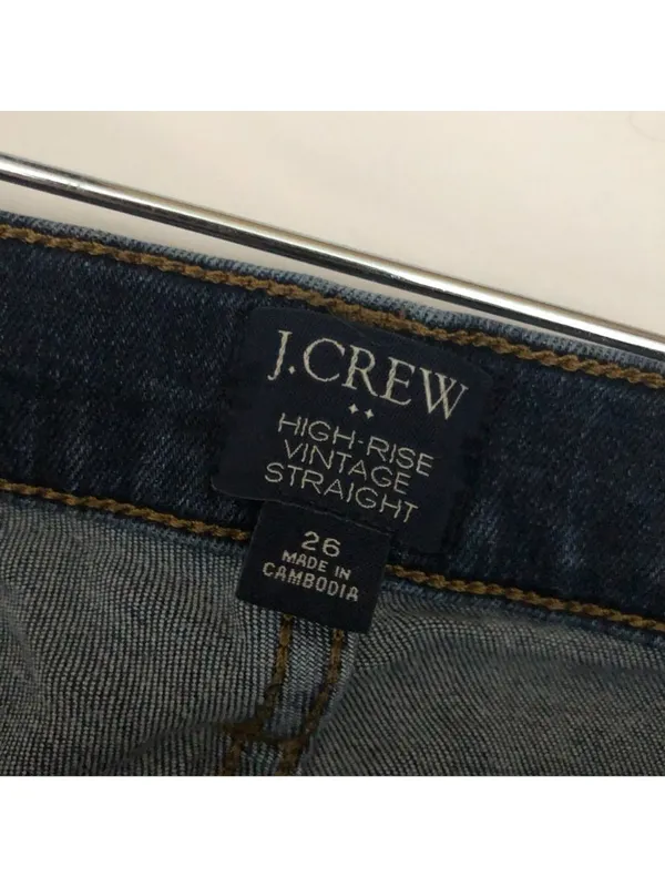 J.Crew High-Rise Vintage Straight Jeans Womens 26 Dark Wash Denim 25" Inseam - Image 3