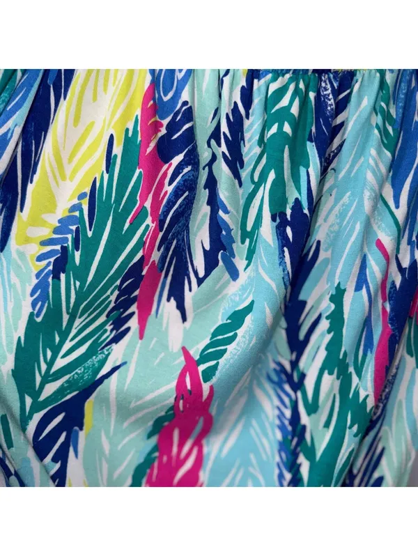 Lilly Pulitzer Multicolor Feather Print Sleeveless Romper Women’s Medium - Image 3