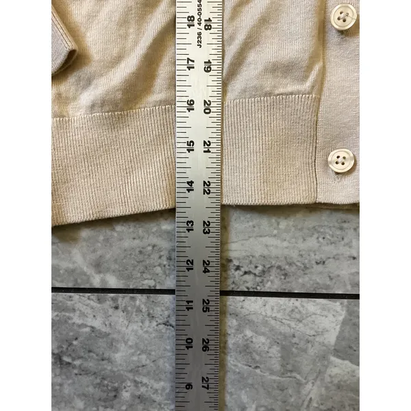 Quince Organic Cotton Cashmere Blend Cardigan Sweater Beige XS LB30100-STIEC - Image 4