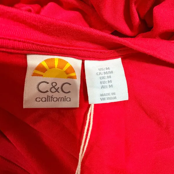 C&C California‎ Womens Red Short Sleeve Scoop Neck Side Slit Maxi Dress Size M - Image 5