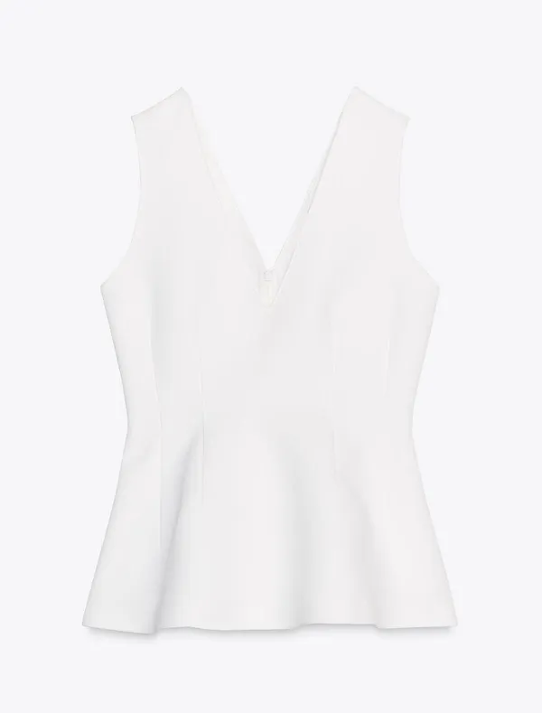 ZARA Peplum Top White - Image 5