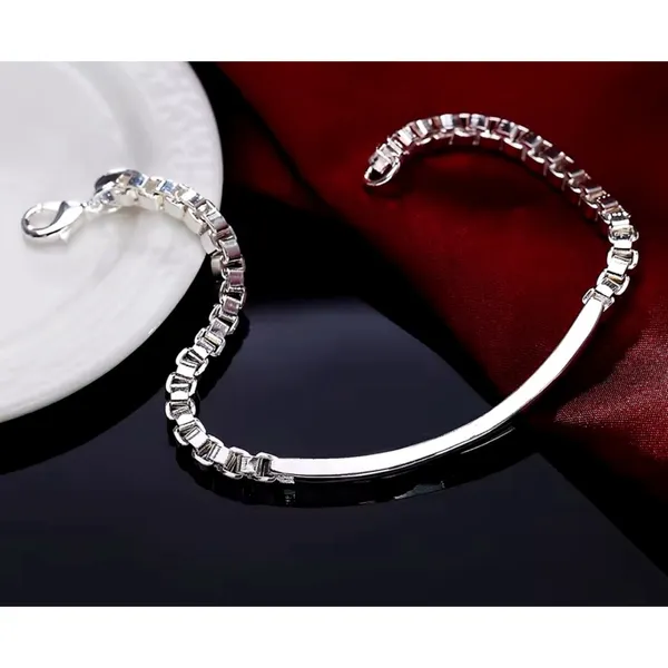 Solid Box Chain Bracelet | 925 Sterling‎ Silver - Image 8