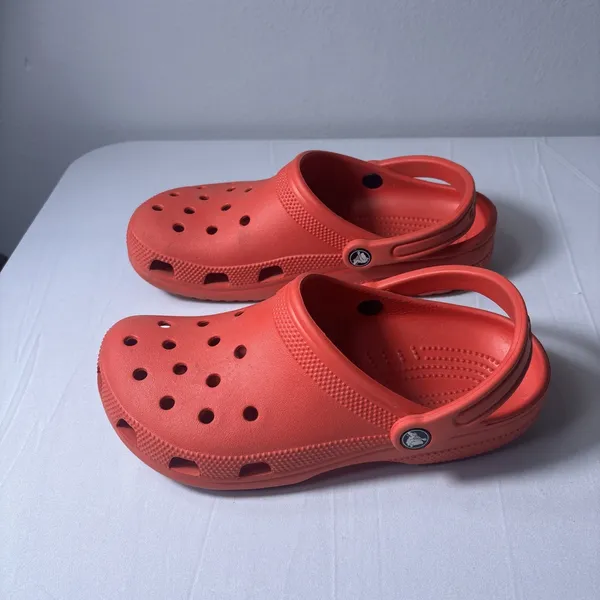 Crocs Unisex Adult Red Classic Clogs Slip on Shoe Size Men 7 Women 9 Outdoor - Image 3