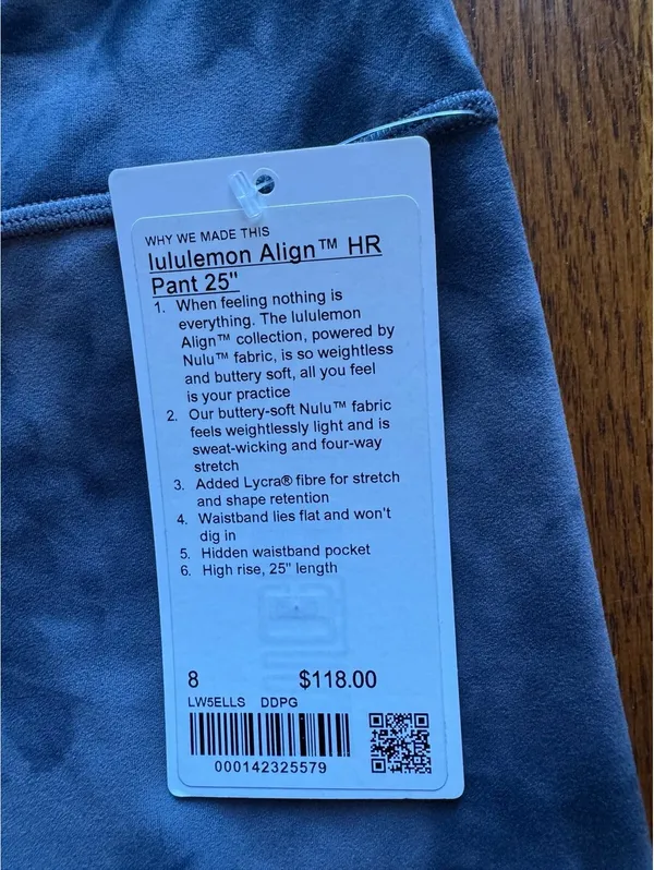 Lululemon Align High Rise 25” Diamond Dye Pitch Grey Graphite Grey Size 8 NWT - Image 4