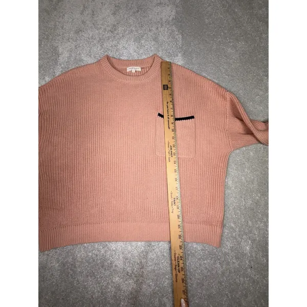 Demylee Sweater Womens Small Pink‎ Cotton Pocket Oversized - Image 8
