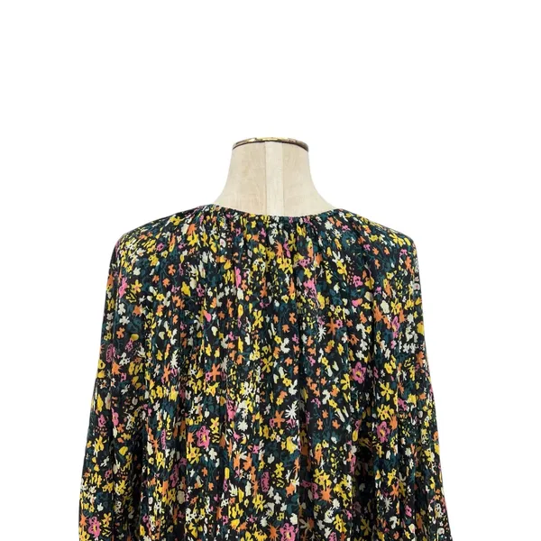 Free People Gardenia Tunic Top Floral Print Long Sleeve Black‎ Combo Size Large - Image 10
