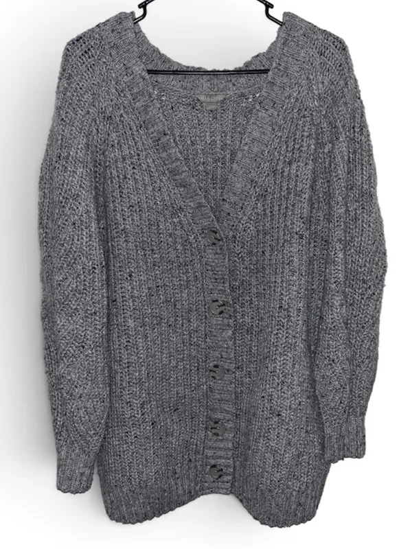 Falls Creek Grey Chunky Knit Cardigan Size L/XL - Image 2