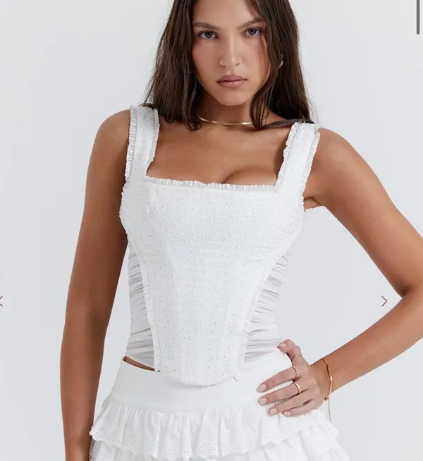 House of CB White Catalina Corset Top size medium - Image 2