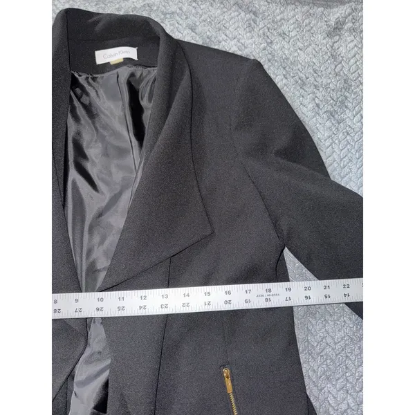 Calvin Klein Women's Black Open‎ Front Blazer Jacket Size 12 NWT - Image 6