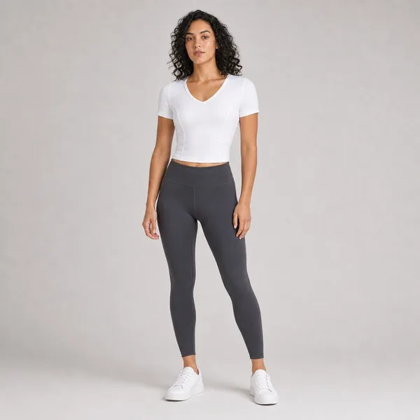 Lululemon Nulu Cropped Slim Yoga Short Sleeve Top White Size 2‎ - Image 3
