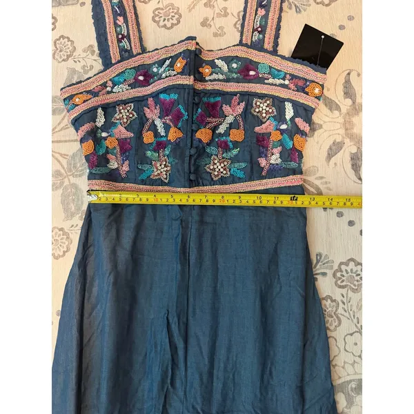 Boston Proper NWT Beaded Embroidered Boho Tencel Maxi Dress 2 - Image 7