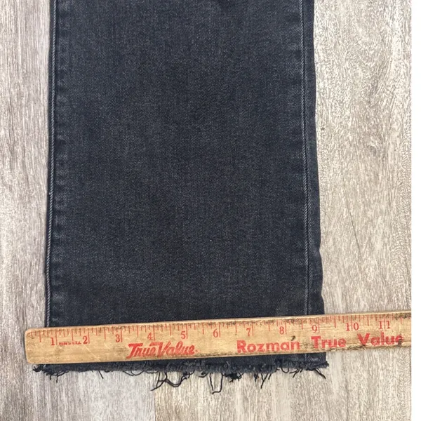 Daze Denim Hug High Rise Cropped Flare Jeans Haunt Faded Grey Black Size 32 - Image 10