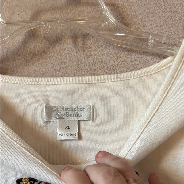FINAL MARKDOWN Christopher & Banks Top with Detail front and back xl - Image 3
