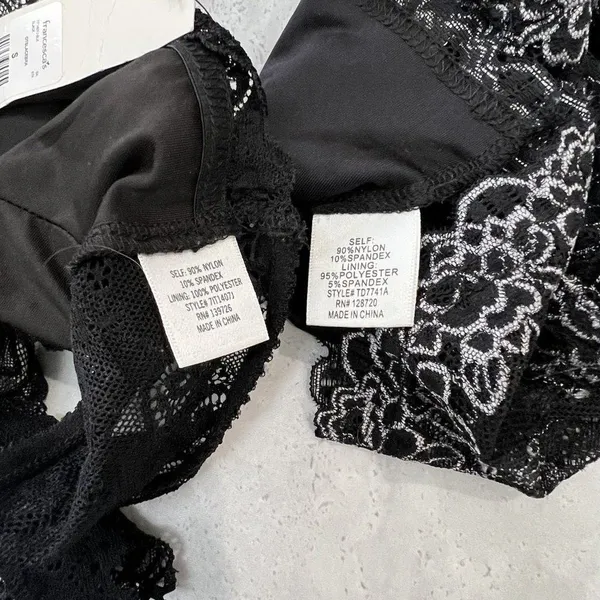 Lot‎ Of 2 Francesca's Women's Black Size Small Lace Layer Bra Bralettes - Image 3